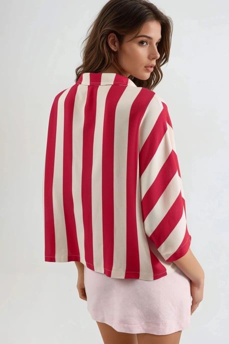 Lässiges gestreiftes Button-Up-Hemd - Image 4