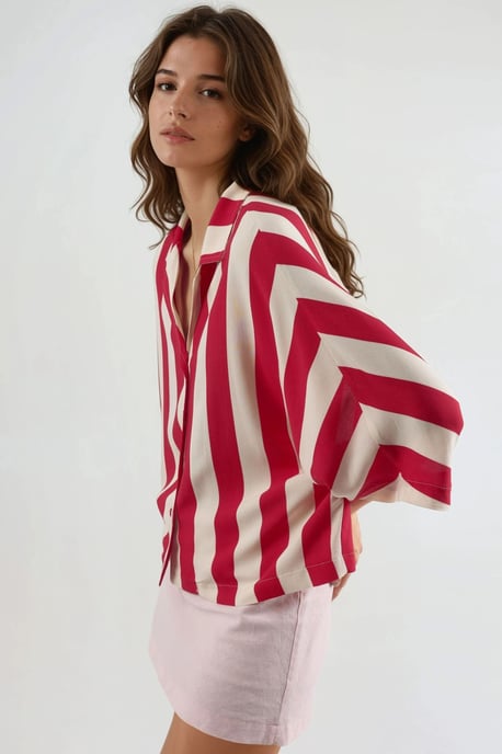 Lässiges gestreiftes Button-Up-Hemd - Image 5