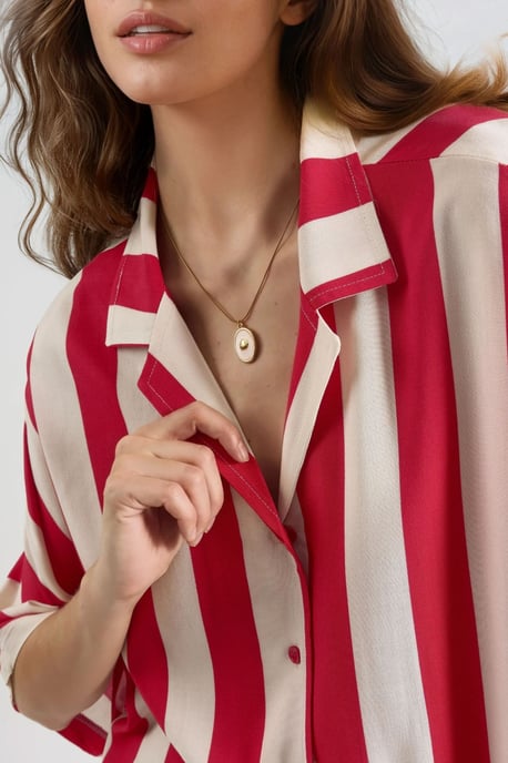 Lässiges gestreiftes Button-Up-Hemd - Image 6