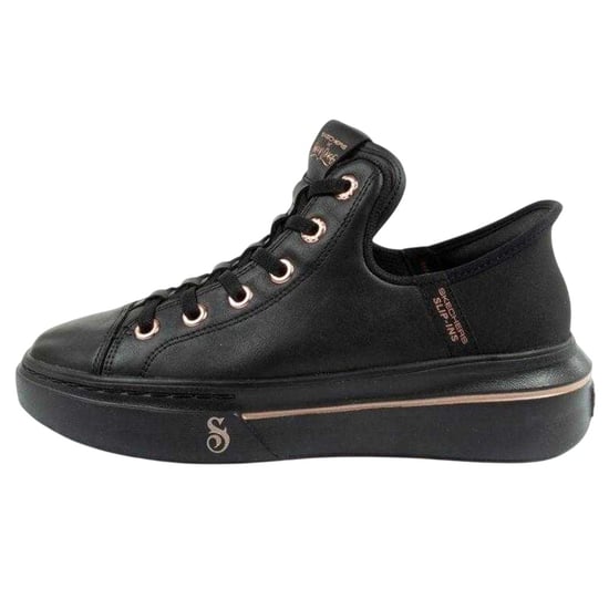 Skechers - Logo Sneaker für Damen, Leder, Zum Reinschlüpfen (Schwarz) - Image 3
