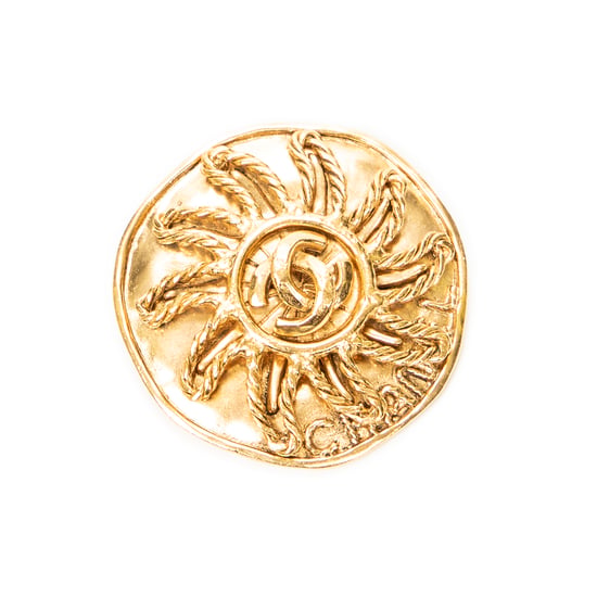 CC Round Sun Brooch Pin Brosche - Image 1