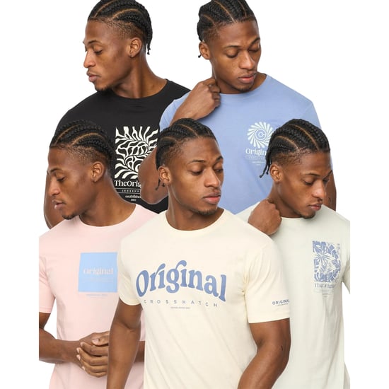 Crosshatch - "Tranplex" T-Shirt für Herren, Baumwolle (5er-Pack) (Bunt) - Image 1