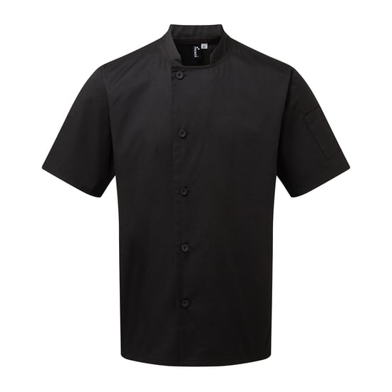 Premier - "Essential" Kochjacke für Herren/Damen Unisex kurzärmlig (Schwarz) - Image 1