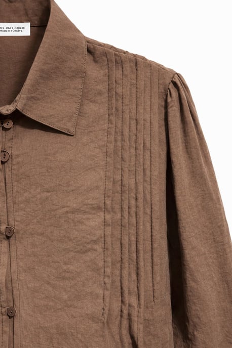 Strukturierte Ripp Longsleeve Hemd mit Knopfleiste - Image 2