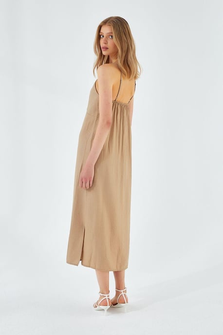 V-Ausschnitt Schlitz-Midi-Kleid - Image 5