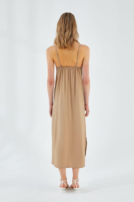 V-Ausschnitt Schlitz-Midi-Kleid - Image 6