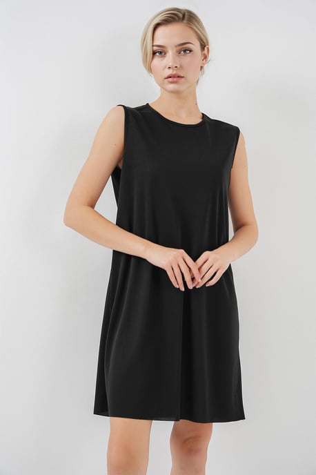 Lockeres Midi-Kleid mit Rundhalsausschnitt - Image 2