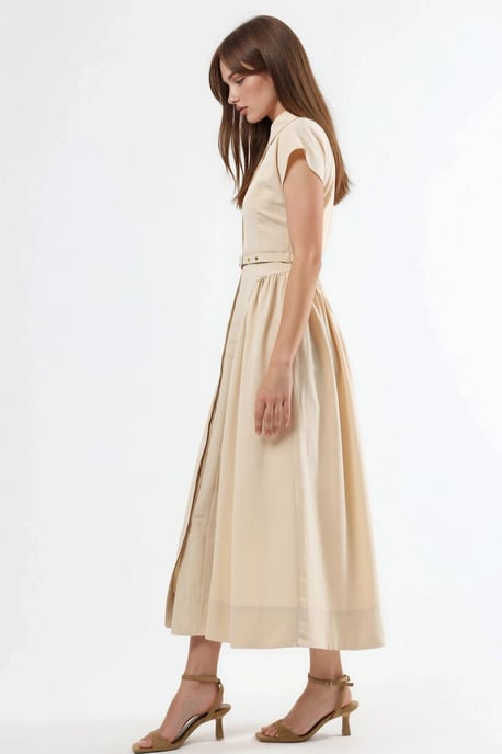 Midikleid mit Gürtel und Hemdkragen - Image 3