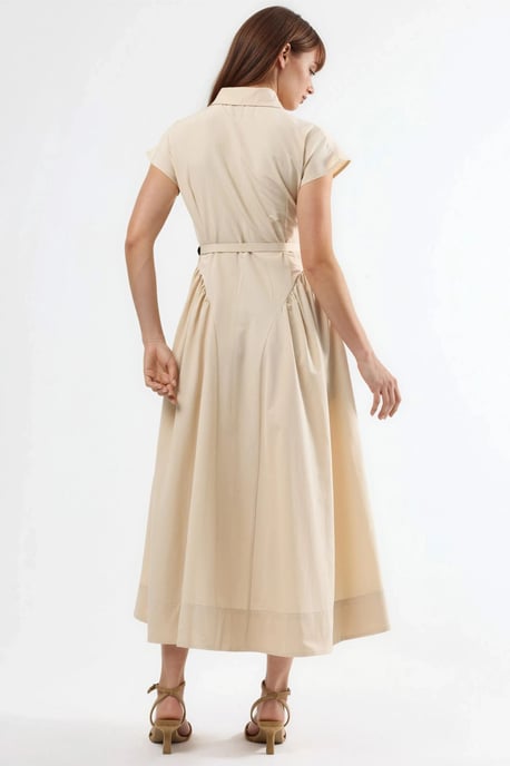 Midikleid mit Gürtel und Hemdkragen - Image 4