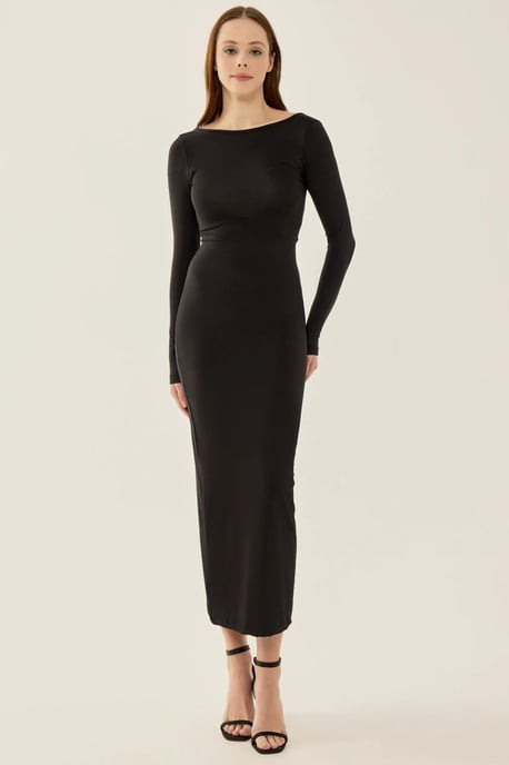 Offenes Rücken Strick-Midikleid - Image 2