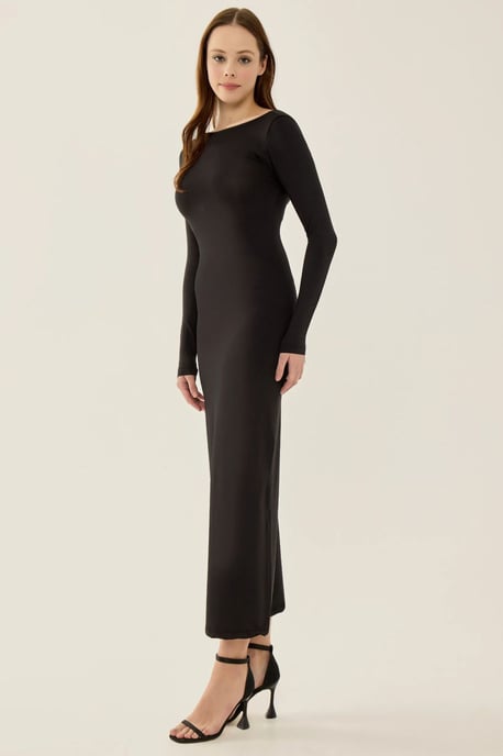 Offenes Rücken Strick-Midikleid - Image 3