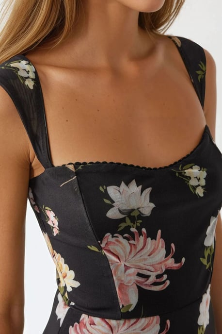 Muster Maxi-Kleid mit Herzkragen - Image 4
