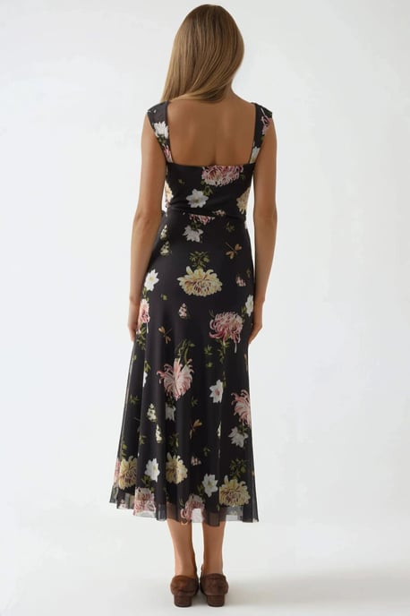 Muster Maxi-Kleid mit Herzkragen - Image 5