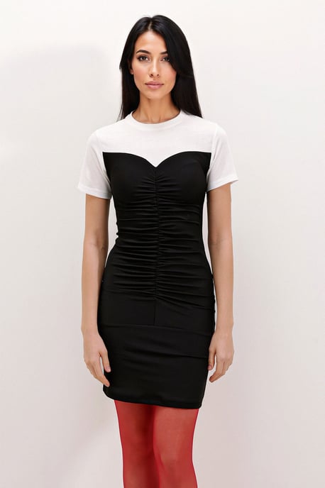 Schlanker Fit Midikleid mit Crewneck und Teilungsnähten - Image 3