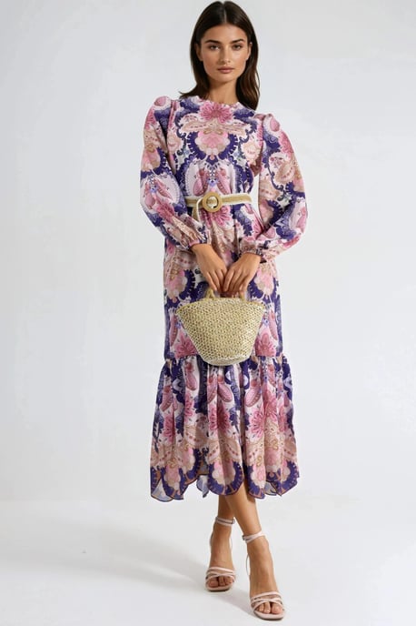 Gepolstertes Midikleid mit Paisleymuster - Image 1