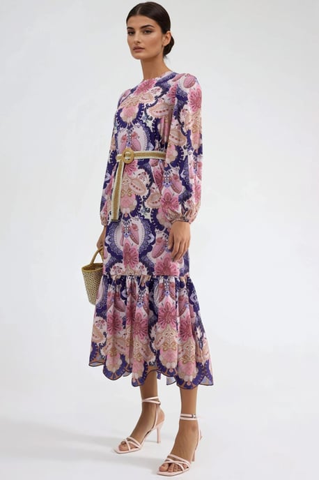Gepolstertes Midikleid mit Paisleymuster - Image 3