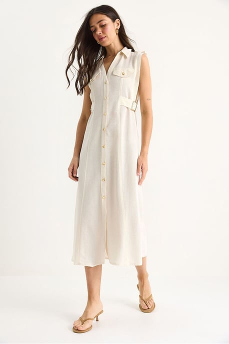 Gürtel-Detailliertes Midikleid - Image 3
