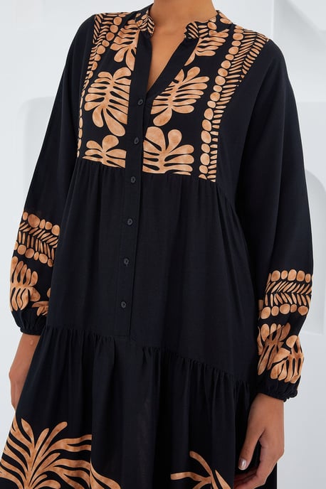 Bedrucktes V-Ausschnitt Maxikleid - Image 4