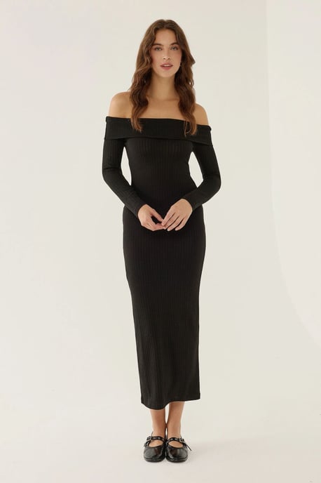 Schulterfreies Midi-Kleid - Image 2