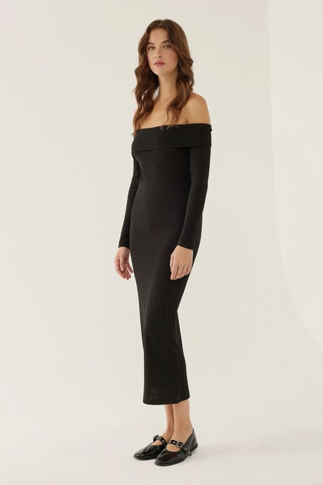 Schulterfreies Midi-Kleid - Image 3