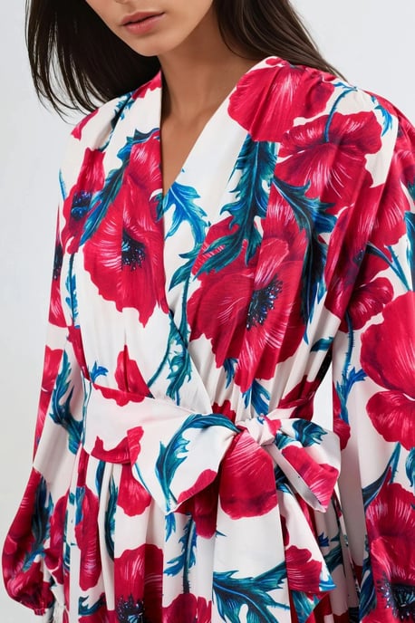 Blumen Druck Maxikleid mit Bindeband - Image 6