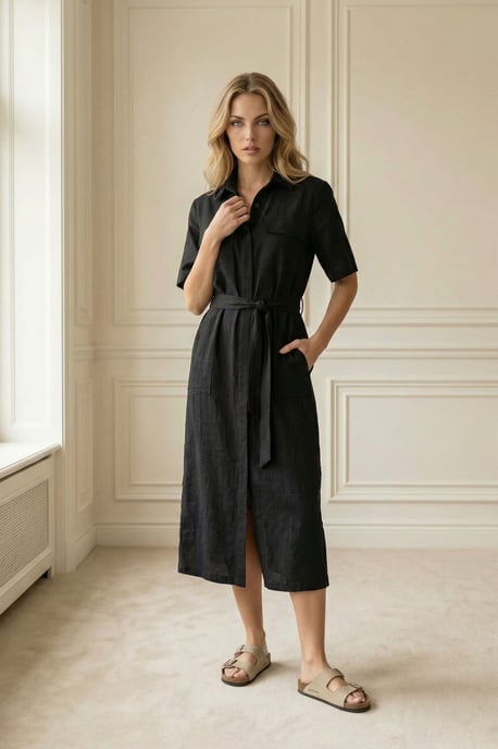 Gürtelloses Maxi-Hemdkleid - Image 2