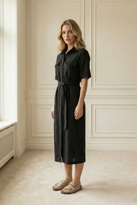 Gürtelloses Maxi-Hemdkleid - Image 4