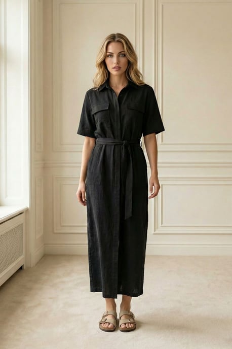 Gürtelloses Maxi-Hemdkleid - Image 5