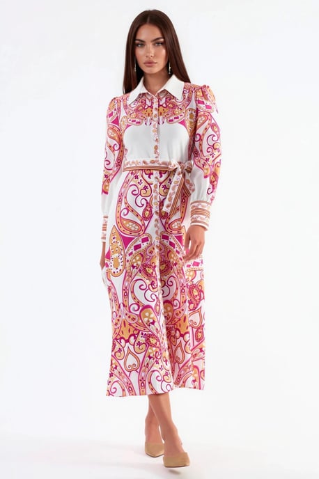 Maxikleid mit Paisleymuster und Gürtel - Image 5