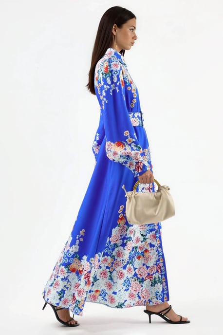 Floral Maxikleid mit Knopfverschluss - Image 3
