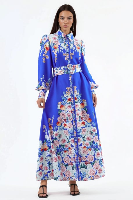 Floral Maxikleid mit Knopfverschluss - Image 5