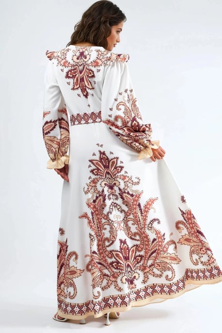 Maxikleid mit Paisleydruck und Bindedetail - Image 3