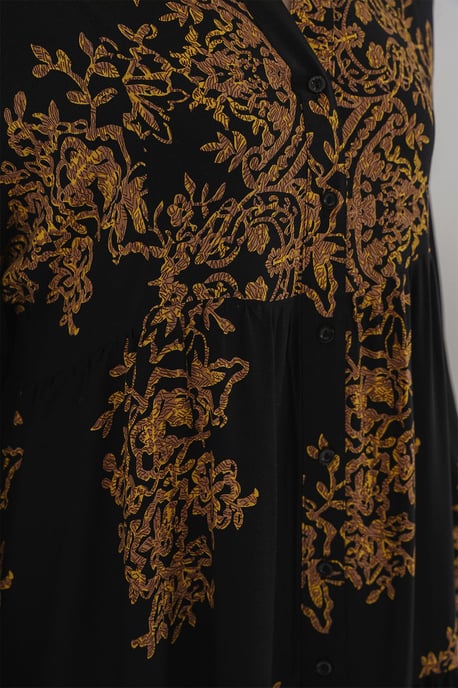 Gemustertes V-Ausschnitt Maxikleid - Image 6