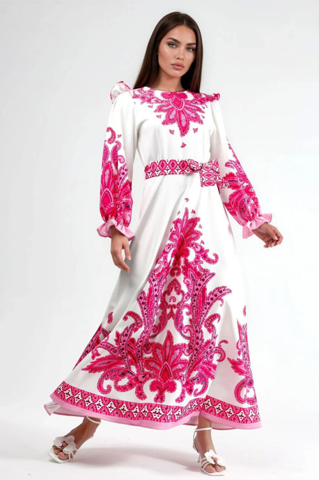 Maxikleid mit Paisleymuster und Bindedetail - Image 1