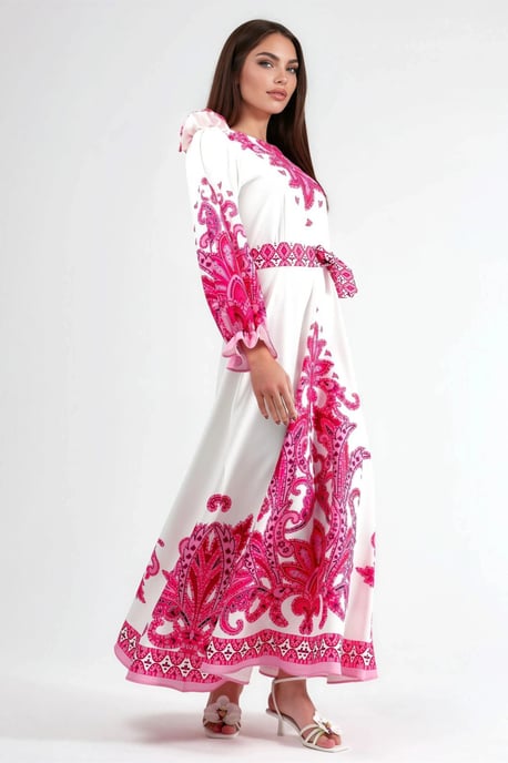 Maxikleid mit Paisleymuster und Bindedetail - Image 2