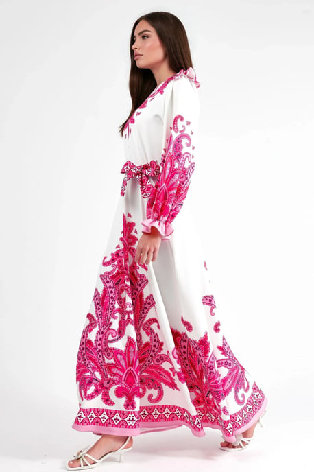 Maxikleid mit Paisleymuster und Bindedetail - Image 4