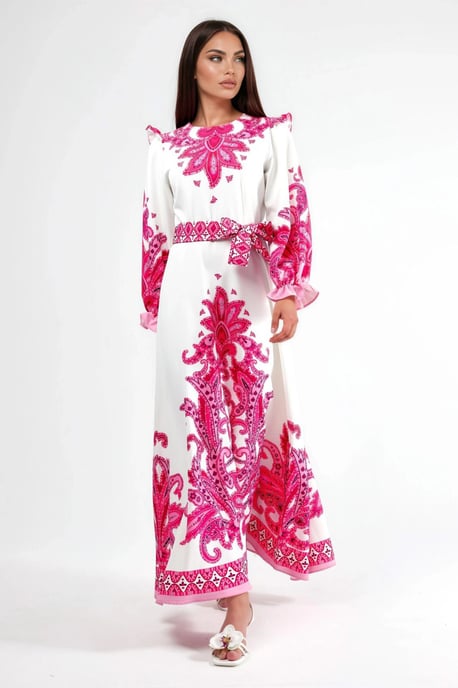Maxikleid mit Paisleymuster und Bindedetail - Image 5
