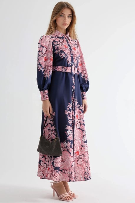 Maxikleid mit Paisley-Druck und Bindegürtel - Image 3