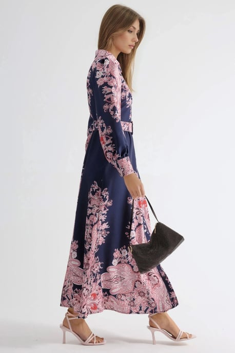 Maxikleid mit Paisley-Druck und Bindegürtel - Image 5