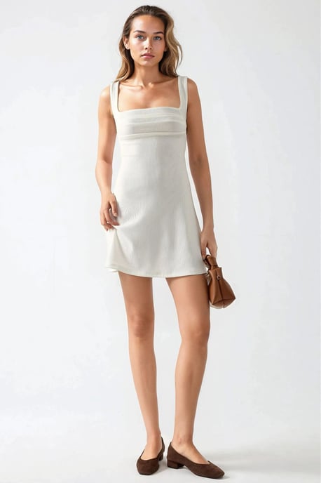 Raffiniertes Minikleid mit eckigem Ausschnitt - Image 2