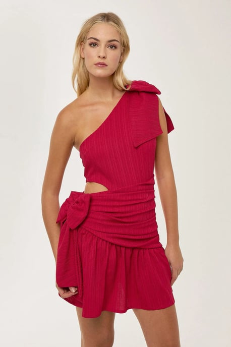Rotes Schleifen-Mini-Party-Kleid - Image 4