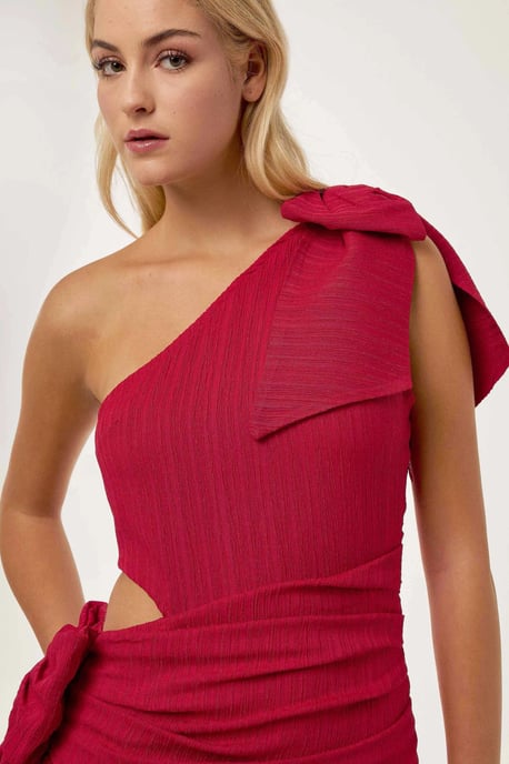 Rotes Schleifen-Mini-Party-Kleid - Image 5