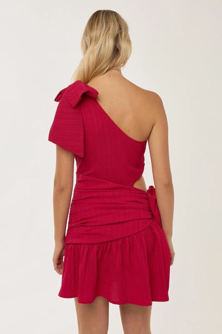 Rotes Schleifen-Mini-Party-Kleid - Image 6