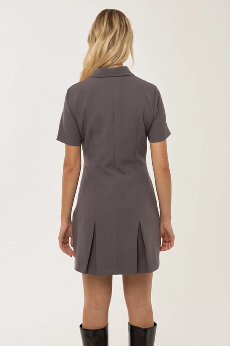 Polo-Kragen Falten-Mini-Kleid - Image 6