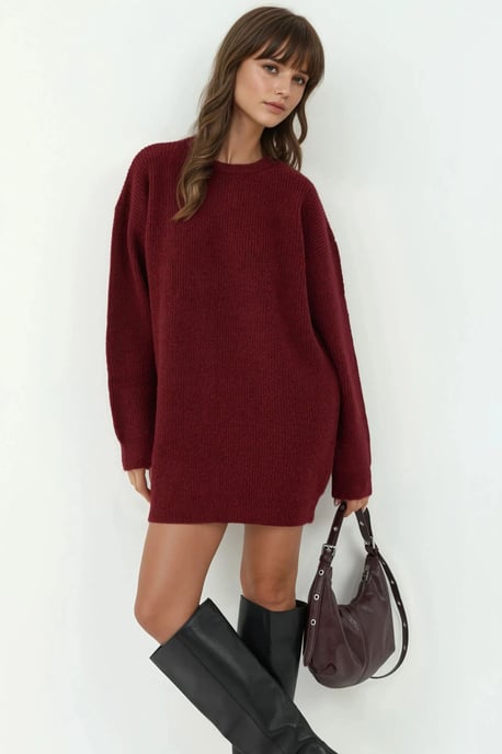 Strick-Minikleid mit Rundhalsausschnitt - Image 1