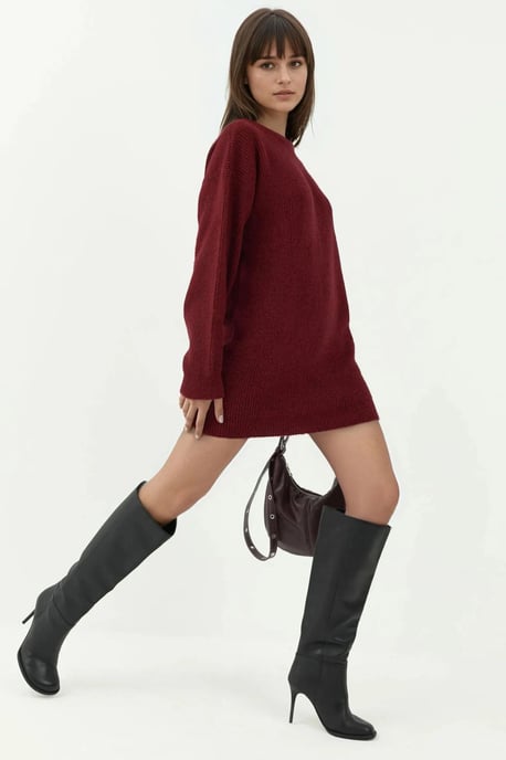Strick-Minikleid mit Rundhalsausschnitt - Image 5