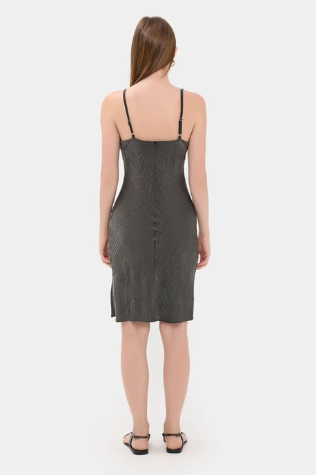 Satin Ärmelloses A-Linien-Minikleid - Image 5