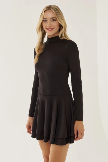 Halb-Turtleneck-Minikleid - Image 3