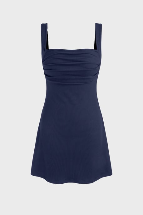 Gerüschtes Minikleid mit eckigem Ausschnitt - Image 1