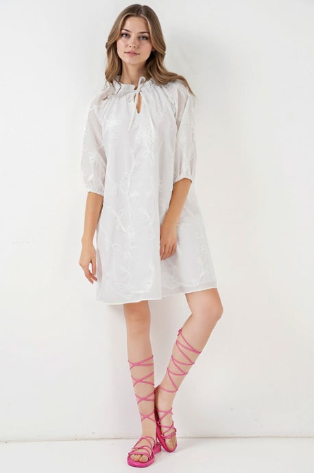 Besticktes Spitzen-Minikleid mit Knotenverschluss - Image 2